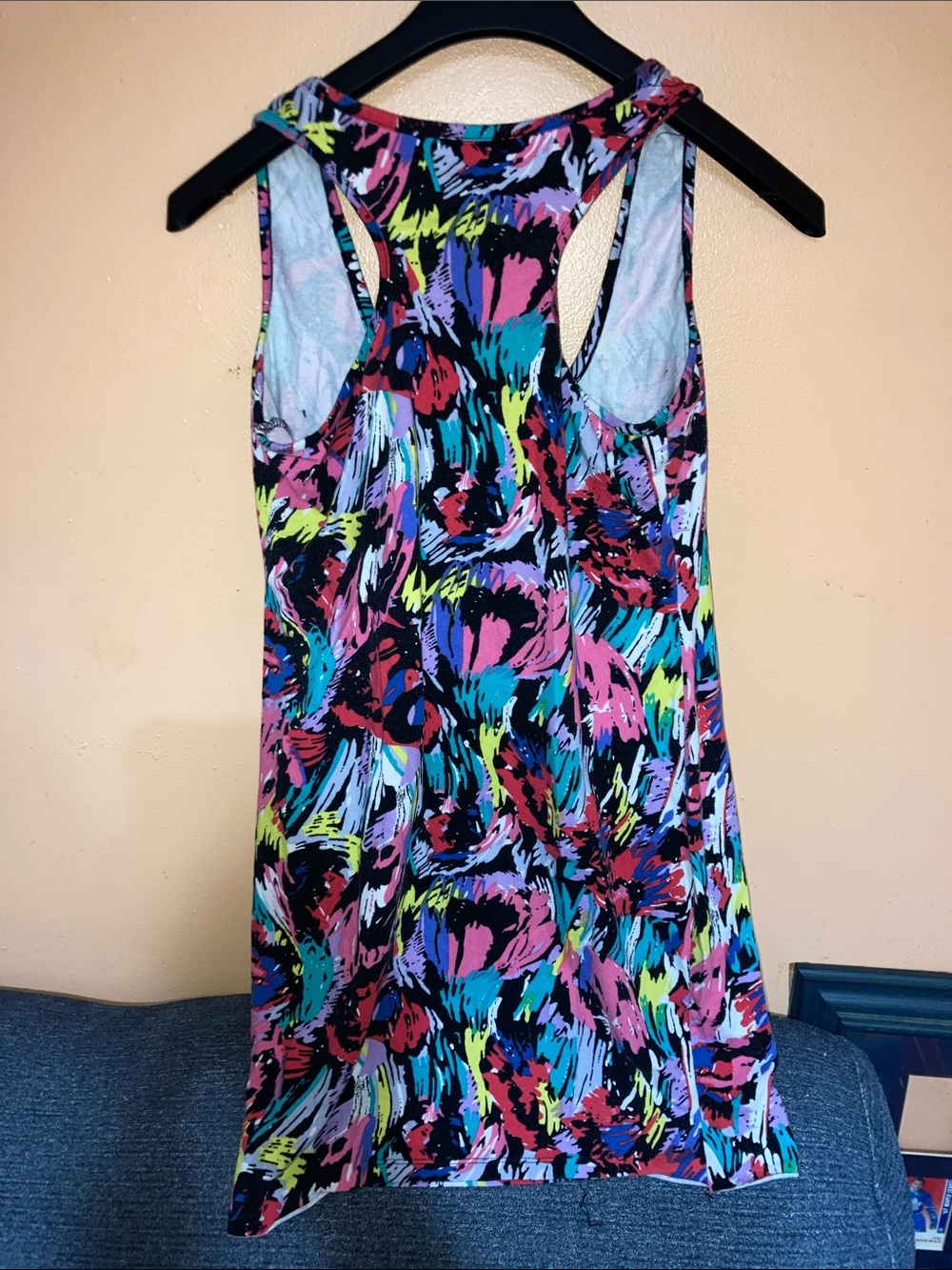 Y2K seductions Express Multicolor Abstract Floral Racerback Tank - Picture 3 of 3